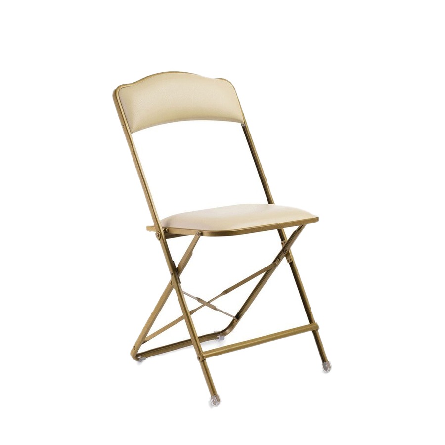 Gold and cream folding chair